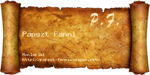 Papszt Fanni névjegykártya