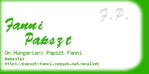 fanni papszt business card